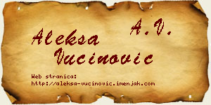 Aleksa Vučinović vizit kartica